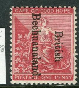 BECHUANALAND; 1890s early QV Optd. issue Mint hinged 1d. value