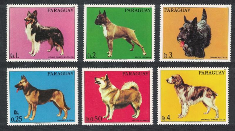 Paraguay Dogs 6v Shepherd Collie Terrier Spaniel SC#2181