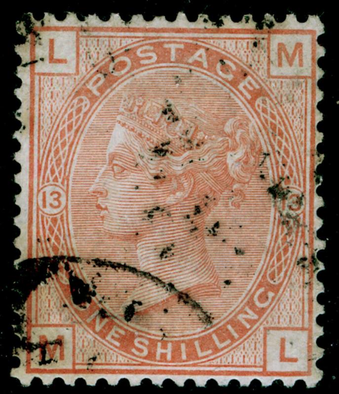 SG151, 1s orange-brown plate 13, USED. Cat £700. ML