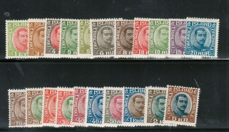 Iceland #108 - #128 Mint Fine - Very Fine Original Gum Lightly Hinged