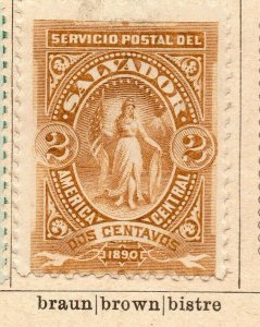 Salvador 1890 Early Issue Fine Mint Hinged 2c. NW-11837