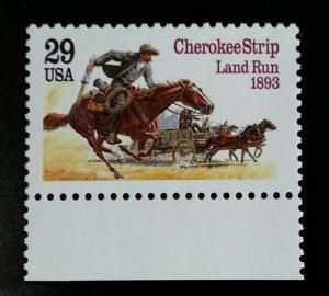 1993 29c Cherokee Strip Land Run, Oklahoma Scott 2754 Mint F/VF NH