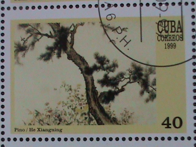 CUBA-1999-SC# 4029a CHINA FAMOUS ARTS PAINTINGS CTO S/S VF-FANCY CANCEL
