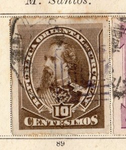 Uruguay 1884-85 Early Issue Fine Used 10c. 096079