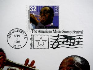 1995 32c LOUIS ARMSTRONG FIRST DAY ISSUE STAMP CEREMONY PROGRAM (ESP#N1317-67)