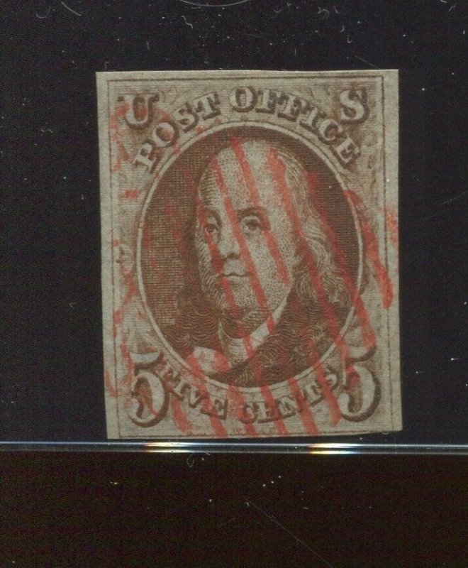 1 Franklin Pos 80R TYPE A Double Transfer Variety Stamp with Saadi Cert (Bz 933) 