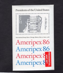 2216-2219 U.S. Presidents, MNH 4 sheets/9 (36 stamps)