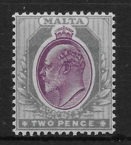 MALTA SG50 1905 2d PURPLE & GREY MTD MINT