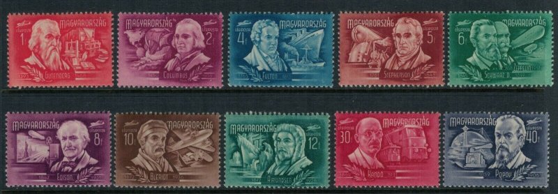 Hungary #C53-62* CV $6.80 Inventors postage stamp set