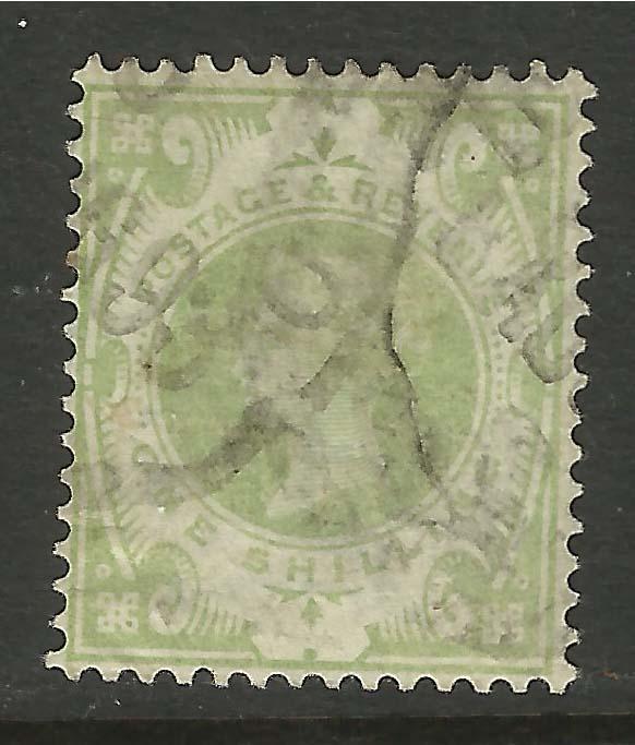 GB 1887 - 92 QV JUBILEE GREEN 1/-d STAMP SG 211 CV £60 (A402)