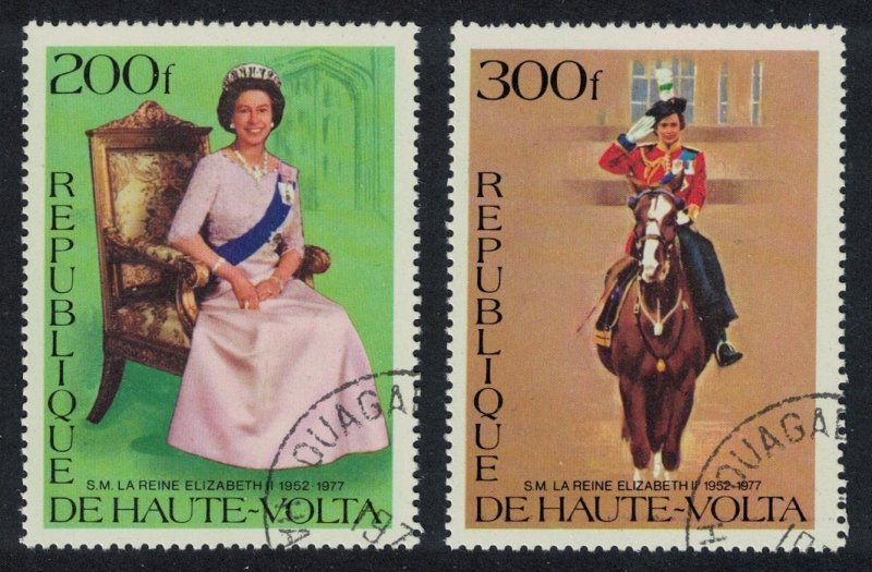 SALE Upper Volta Silver Jubilee of Queen Elizabeth II 2v 1977 CTO SG#448-449