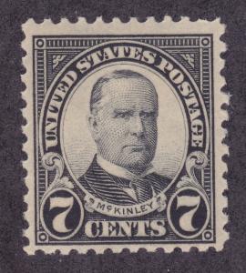 559 Mint 1923 7¢ Black McKinley Perf 11 Issue Very Fine