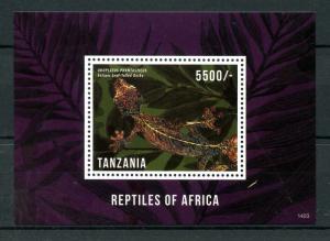 Tanzania Lizards Stamps 2014 MNH Reptiles of Africa Geckos Fauna 1v S/S 