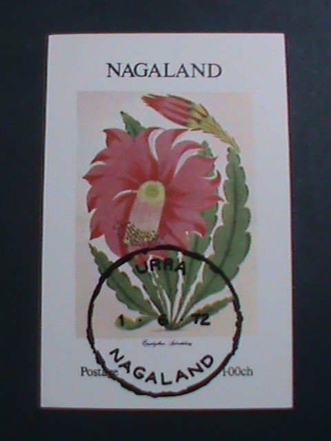 NAGALAND-1972 COLORFUL BEAUTIFUL LOVELY FLOWER -IMPERF:CTO S/S SHEET-VERY FINE