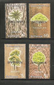 St. Vincent  1986 trees Specimen set 968-971