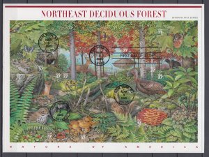 (G) USA #3899 Nature of America Northeast Deciduous Forest  Full Sheet VF Used