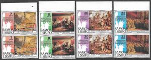 Samoa SC 428-431 - US Bi-Centennial Celebration - Pairs - MNH - 1976