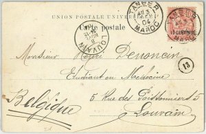 45027 - French Morocco - POSTAL HISTORY - POSTCARD to BELGIUM 1904-