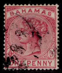 BAHAMAS QV SG48, 1d carmine-rose, FINE USED.