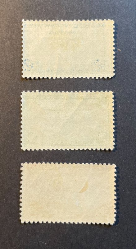 US Airmail stamps #C20, #C21, and #C22, Mint, Very Lightly Hinged