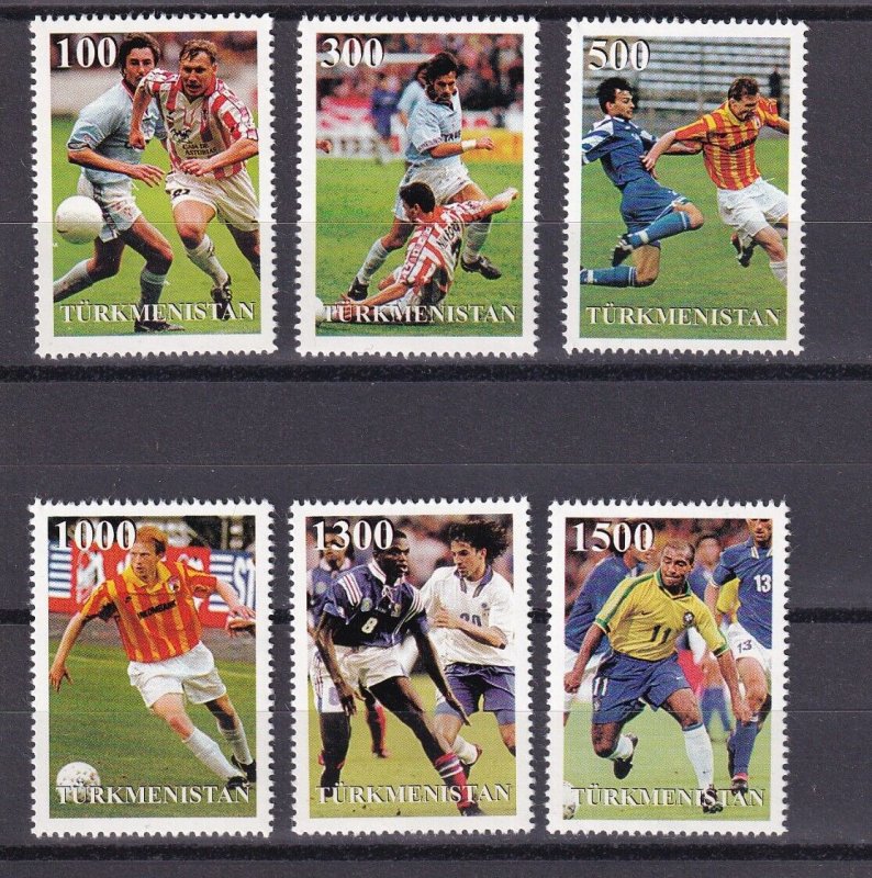 SA05 Turkmenistan 1997 World Cup Football France '98 Cinderella mint stamps