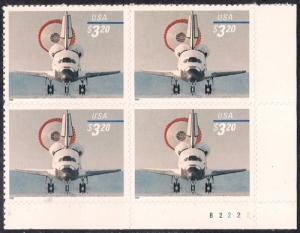 #3261 3.20 Dollars Priority Mail, Block of 4 mint OG NH XF