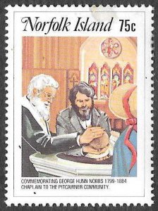 Norfolk Island SC 354 * Rev Nobbs as Chaplain * MNH * 1984