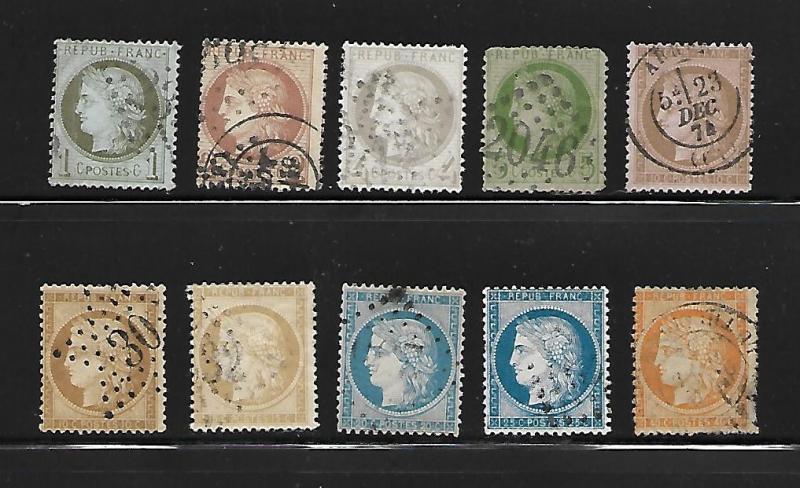 FRANCE - SCOTT 50-59 - BORDEAUX ISSUE - PERF 14 x 13-1/2 - FINE USED - COMPLETE