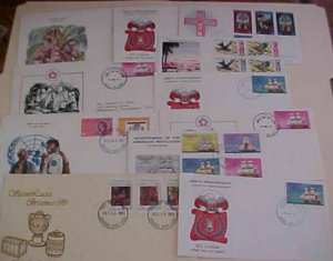 ST. LUCIA  FDC 11 DIFF. 1969-1981 CACHET  4 UNADDRESSED, 7 ADDRESSED