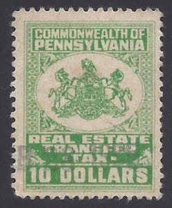 RE20 $10.00 Pennsylvania Real Estate Transfer Tax Stamp 1962