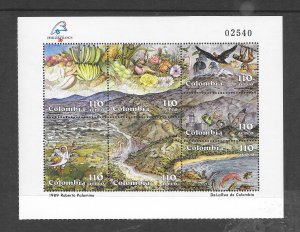 BIRDS - COLOMBIA #C805 ENVIRONMENT M/S MNH