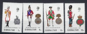 Gibraltar 299-302 MNH 1973 Military Uniforms