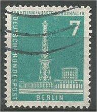 BERLIN, 1956, used 7pf Radio Station Scott 9N123