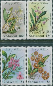 St Vincent 1985 SG850-853 Orchids set MNH