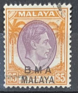 MALAYA BMA $5 SG18  USED