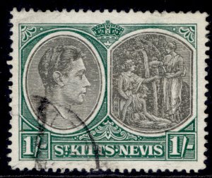 ST KITTS-NEVIS GVI SG75ba, 1s BREAK in VALUE TABLET, FINE USED. Cat £95.