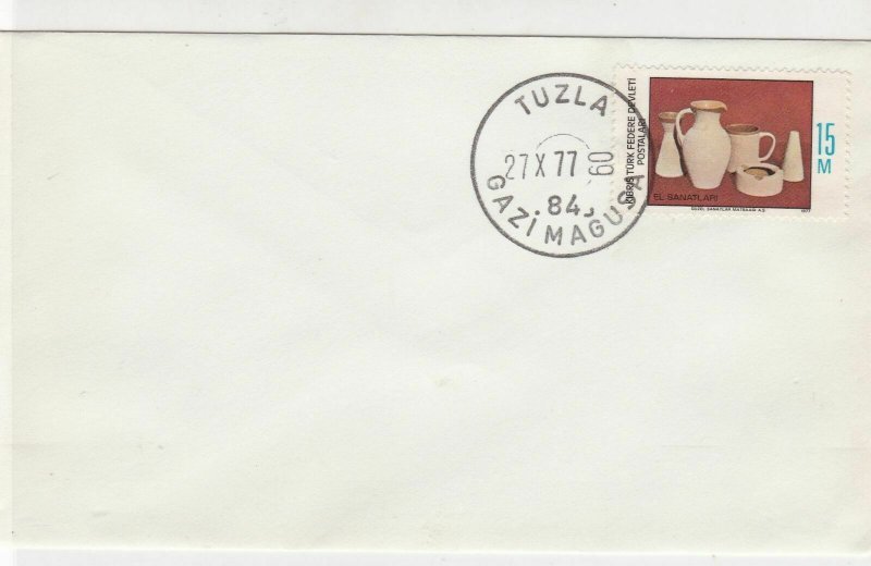 Turkish Northern Cyprus Tuzla Cancel 1977 Stamps Cover ref R 17231