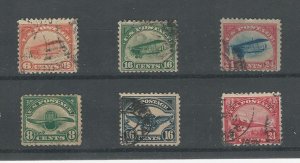 United States, Postage Stamp, #C1-C6 Used, 1918-23 Airmail, JFZ