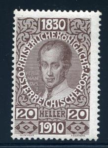 Austria 135, 1910 Birthday Issue, Mint Hinged