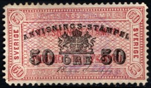 1890's Sweden Revenue 50 Ore Instruction Fee Stamp Used