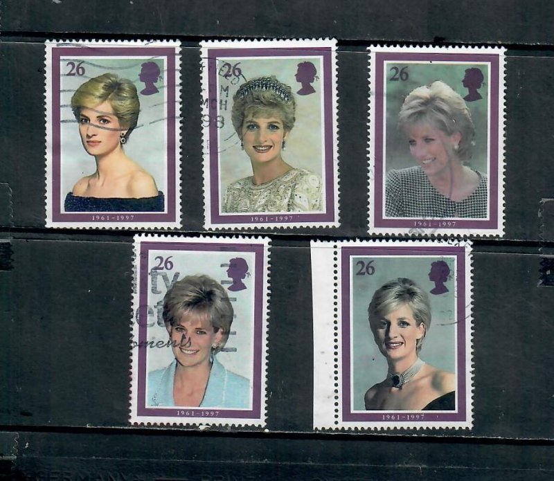 G.B 1998 COMMEMORATIVE SET, PRINCESS DIANA ISSUE h 310322  USED