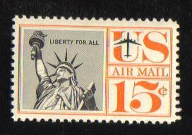 #C-58 MNH 15c black & orange Statue Liberty 1959-61 Issue