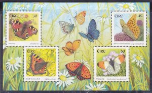 Ireland 1265a (1262-65) MNH 2000 Butterflies Souvenir Sheet of 4 Very Fine