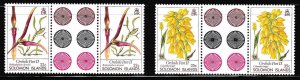 Solomon Islands 1989 ORCHID Gutter Pairs Complete (4) Scott 631-634 XF/NH/(**)