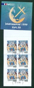 Faroe Islands.  Booklet FD Cancel Christmas  Stamps 1999  4,50 Kr.