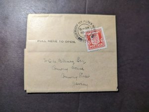 1944 England British Channel Islands Newspaper Wrapper Cover Guernsey to Jersey