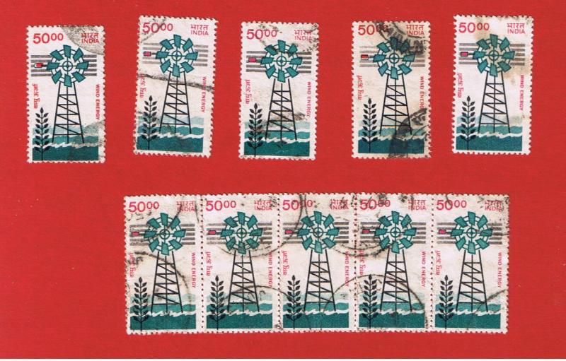 India 900a(10 stamps) VF used Windmill Free S/H