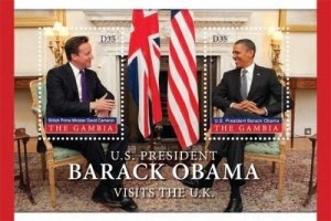 Gambia- Pres.Barack Obama Visits United Kingdom Stamp Souvenir Sheet SC#3386 MNH