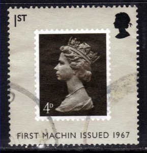 GB 2007 QE2 1st Anniv First Machin Issued Used Ex M/S SG 2742 ( R 414 )
