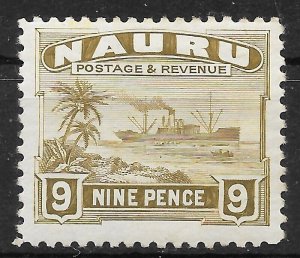 NAURU SG35B 1937 9d OLIVE-BROWN MTD MINT